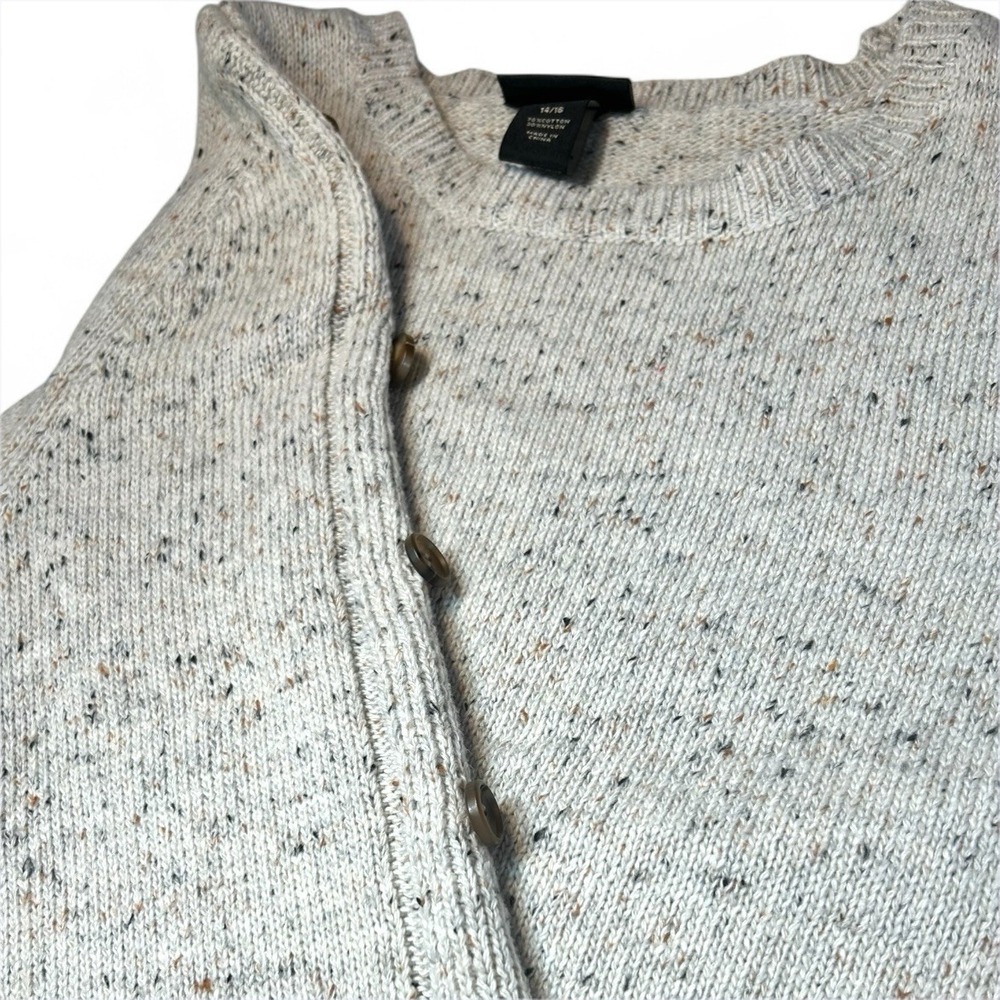Lane Bryant Women's Knit Sweater Beige Button Wide Sleeve Size 14/16‎ - Picture 4 of 6